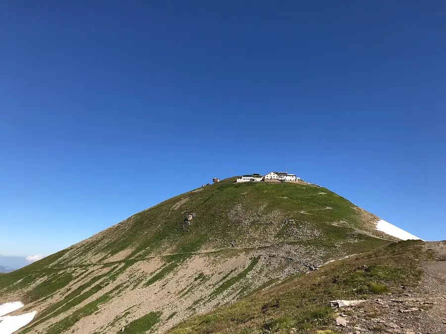 The Faulhorn mountain hotel on its summit above Grindelwald